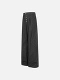 DAXUEN Wide-leg pinstripe trousers in dark charcoal grey