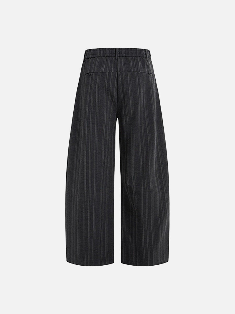 DAXUEN Wide-leg pinstripe trousers in dark grey