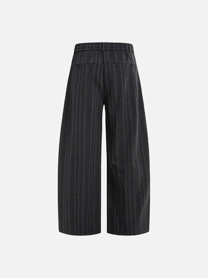 DAXUEN Wide-leg pinstripe trousers in dark grey