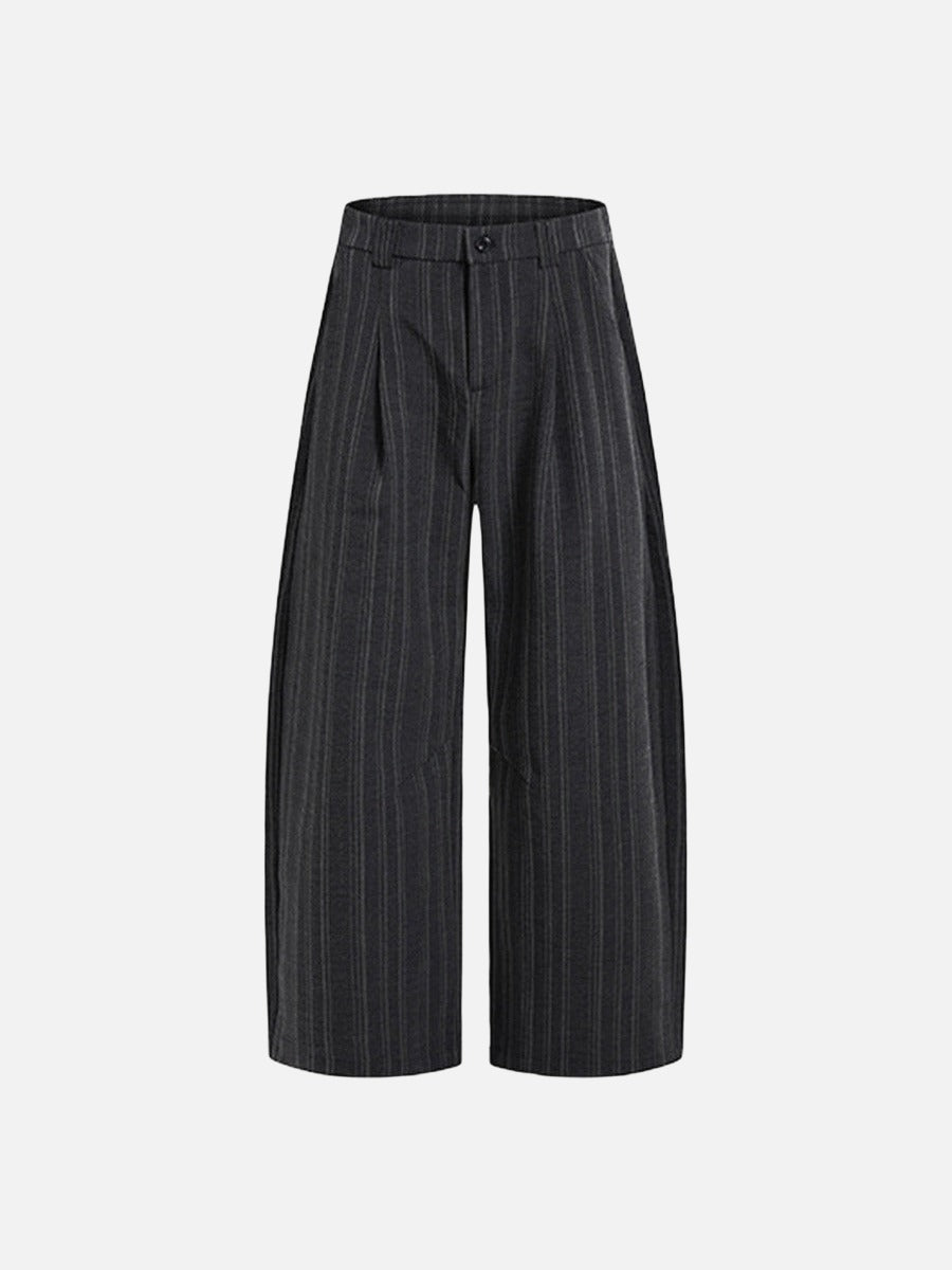 DAXUEN Wide-leg pinstripe trousers in dark grey