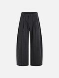 DAXUEN Wide-leg pinstripe trousers in dark grey