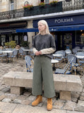 DAXUEN Unisex wide-leg cropped plaid pants — model photo