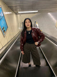 DAXUEN Unisex wide-leg cropped plaid pants — model photo