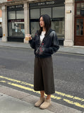DAXUEN Unisex wide-leg cropped plaid pants — model photo