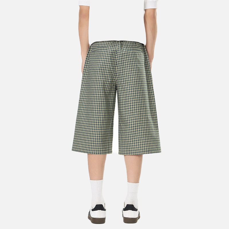 DAXUEN Unisex wide-leg cropped plaid pants