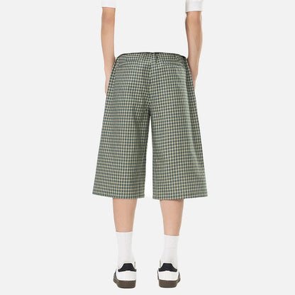 DAXUEN Unisex wide-leg cropped plaid pants
