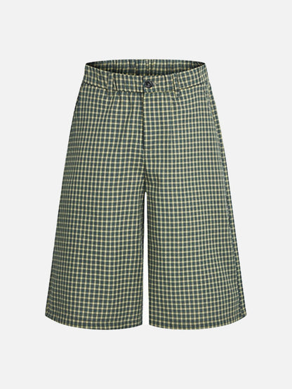 DAXUEN Unisex wide-leg cropped plaid pants
