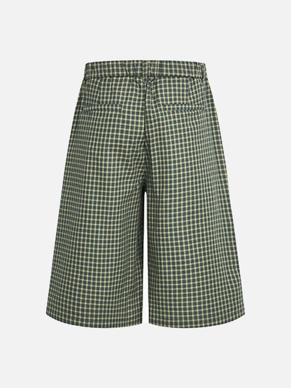 DAXUEN Unisex wide-leg cropped plaid pants