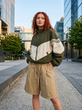 DAXUEN Wide-leg relaxed shorts with studs — model photo
