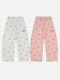 DAXUEN Wide-leg snowflake pattern casual pants