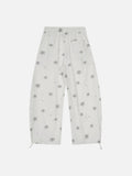 DAXUEN Wide-leg snowflake pattern casual pants