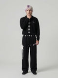 DAXUEN Wide-leg sweatpants with star graphics and keychain — model photo