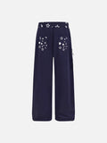 DAXUEN Wide-leg sweatpants with star graphics and keychain