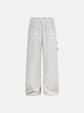 DAXUEN Wide-leg sweatpants with star graphics and keychain