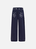 DAXUEN Wide-leg sweatpants with star graphics and keychain