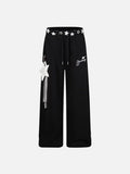 DAXUEN Wide-leg sweatpants with star graphics and keychain