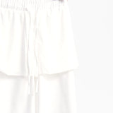DAXUEN black wide-leg striped capri pants