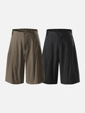 DAXUEN Men's wide-leg summer shorts in dark olive green and black