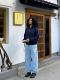 DAXUEN Wide-leg sweatpants with graphic print — model photo
