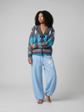 DAXUEN Wide-leg sweatpants with graphic print — model photo