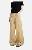 DAXUEN tan wide-leg workwear pants