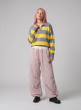 DAXUEN Wide-leg track pants with unique patterns — model photo