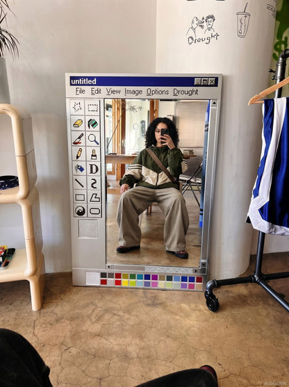 DAXUEN Wide-leg trousers in light khaki color — model photo