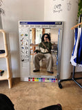 DAXUEN Wide-leg trousers in light khaki color — model photo