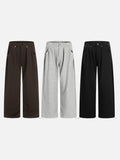 DAXUEN Wide-leg trousers with pleated design and adjustable hem