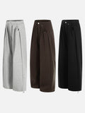 DAXUEN Wide-leg trousers with pleated design and adjustable hem