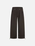 DAXUEN Wide-leg trousers with pleated design and adjustable hem
