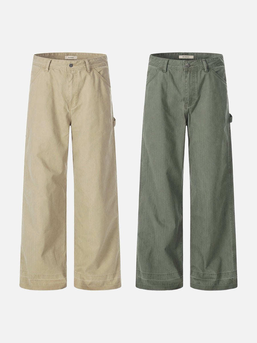 DAXUEN Loose-fitting wide-leg trousers in khaki and sage green