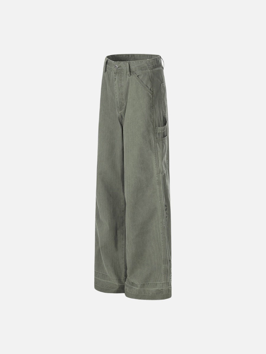 DAXUEN Loose-fitting wide-leg trousers in khaki and sage green