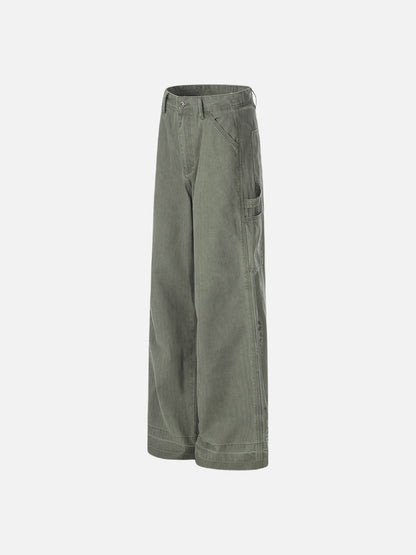 DAXUEN Loose-fitting wide-leg trousers in khaki and sage green
