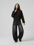 DAXUEN Wide leg vintage wash denim jeans — model photo