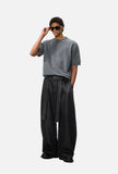 DAXUEN washed black oversized wide-leg pants