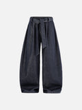 Wide-Leg Washed Black Relaxed Pants