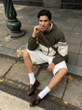 DAXUEN Wide-leg white denim shorts — model photo