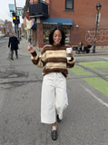 DAXUEN Wide-leg white denim shorts — model photo