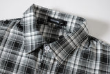 Winged Plaid Oversized Black Shirt