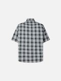 DAXUEN plaid oversized shirt with winged creature embroidery