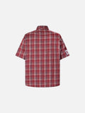 Winged Plaid Oversized Red Shirt