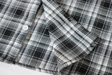 Winged Plaid Oversized Black Shirt