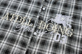 Winged Plaid Oversized Black Shirt