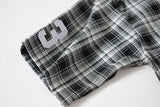 DAXUEN plaid oversized shirt with winged creature embroidery