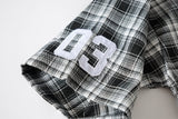 Winged Plaid Oversized Black Shirt