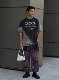 DAXUEN Oversized crew neck t-shirt with wing graphics — model photo