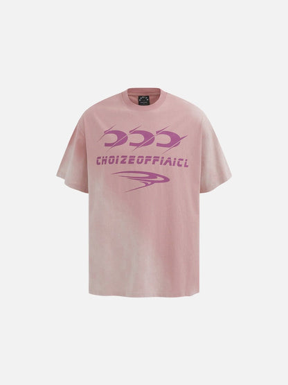 DAXUEN Oversized crew neck t-shirt with wing graphics