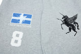 DAXUEN grey wide-leg sweatpants with winged horse and cross graphics