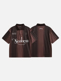 DAXUEN Short-sleeved striped polo shirt with graphics